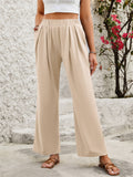 Loose Fit Wide-Leg Elastic Waist Pants for Women