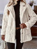 Winter Warm Double-Sided Plush Lapel Pocket Coat for Female