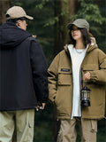 Couple Winter Big Size Thickened White Duck Down Hooded Coats