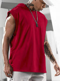 Men's Simple Cozy Loose Sleeveless Sport Hoodies