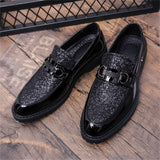 Men's Glitter Sequins Party Wedding Thick-Soled Formal Shoes