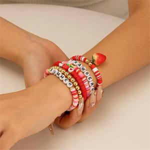 Valentine's Day Gifts Sweet Multilayer Letter Strawberry Bracelets