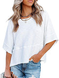 Cozy Round Neck Loose Half Sleeve T-shirts for Women