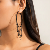 Ladies Five-Pointed Star & Sequin Hoop Earrings