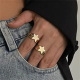 Fashionable Simple 2Pcs/Set Star Rings for Women