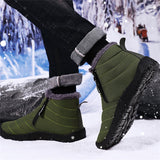 Double Zip Plush Lined Outdoor Ankle Snow Boots for Men