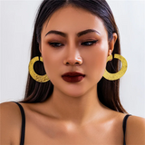 Fashionable Opening Hollow Circle Stud Earrings for Lady