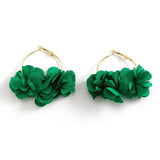 Bohemian Style Rose Petal Hoop Earrings for Women