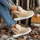 Women's Super Comfy Plush Lined Fuzzy Slip-On Ankle Boots