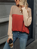 Candy Color Striped Texture Autumn Long Sleeve Shirt for Women