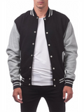 Men's Color Matching Button Up Letterman Jackets