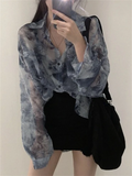 Trendy Sun-proof Clothing Tie Dye Blouses for Ladies