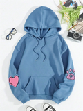 Cute Pink Heart Rabbit Printed Harajuku Hoodies for Women