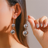 Ladies Disco Ball Glitter Spherical Earrings