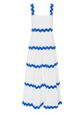 Female Tiered Wave Stripe Strap Dresses