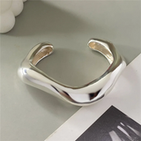 Couple Irregular Wave Shaped Cuff Bangles Bracelets