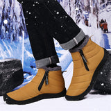 Double Zip Plush Lined Outdoor Ankle Snow Boots for Men