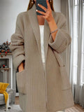 Women's Comfortable Mid-Length Cardigan Knit Sweater