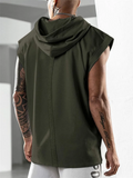 Men's Simple Cozy Loose Sleeveless Sport Hoodies