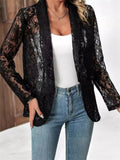 Elegant Lace See-Through Coat for Women