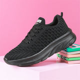 White & Black Classic Breathable Knitted Sports Shoes for Women