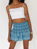 Sweet High-Rise Ruffled Short Skirt for Female