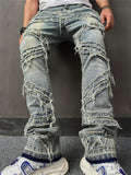 Stylish Ripped Raw Trim Stretchy Jeans for Men