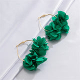 Bohemian Style Rose Petal Hoop Earrings for Women