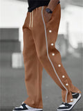 Men's Stylish Side Button Drawstring Casual Sports Pants