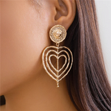 Triple Heart Design Hanging Earrings for Ladies