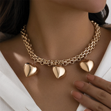 Personality Hip Hop Heart Shaped Pendant Choker Necklaces