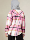 Autumn Winter Stylish Hooded Plaid Coats for Ladies