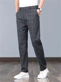 Men's Fashionable Regular Fit Checked Dress Pants