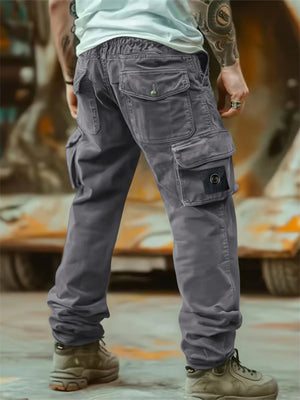 Men's Casual Solid Color Multi-Pocket Cargo Pants