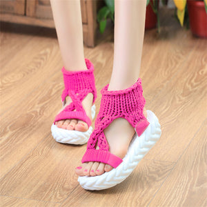 Cozy Thick-soled Knitted Sandals for Ladies