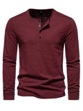 Comfort Button Neck Bottoming Henley Shirt for Men