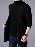 Solid Color Knitted Cardigan Sweater for Men