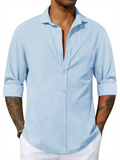 Plain Comfortable Lapel Relaxed Shirts for Male