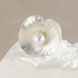 Women's Lotus Leaves Imitation Pearl Wedding Rings