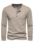 Comfort Button Neck Bottoming Henley Shirt for Men