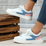 Trendy Color Block Thick Sole Skateboard Shoes for Women