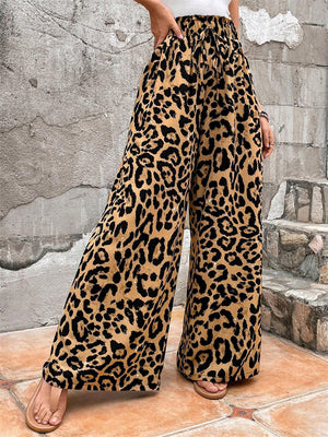 Vintage Leopard Print Extra Loose Wide Leg Pants for Women