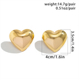 Women's Heart Shaped Stud Earrings for Party