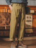 Men's Vintage Style Straight Leg High-rise American Causal Pants