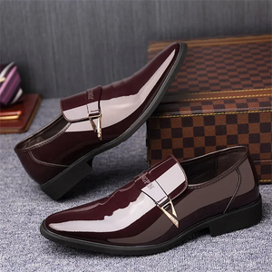 Men's Fashionable Business Glossy Patent Leather Dress Shoes