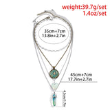 4Pcs/Set Star Love Heart Polygonal Crystal Chain Necklaces for Women