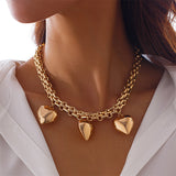 Personality Hip Hop Heart Shaped Pendant Choker Necklaces