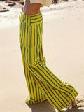 Low-rise Striped Drawstring Pants for Women