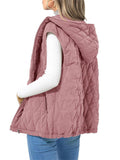 Women's Comfortable Diamond Plaid Hooded Vest Padded Coat