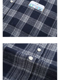 Retro Contrast Color Plaid Lapel Button Up Shirt for Men